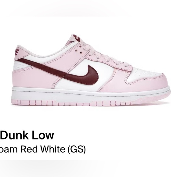 Nike Dunk Low Pink Foam Red White (GS) size 6.5 fits womens 8 - Picture 1 of 6